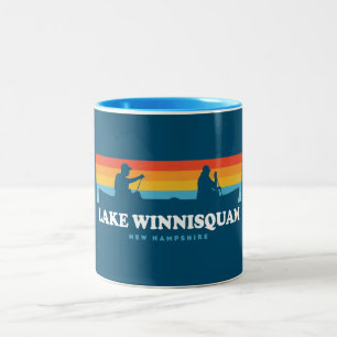 Tasse 2 Couleurs Canot du lac Winnisquam New Hampshire