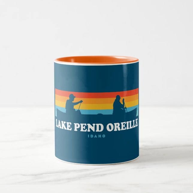 Tasse 2 Couleurs Canot Lake Pend Oreille Idaho (Centre)