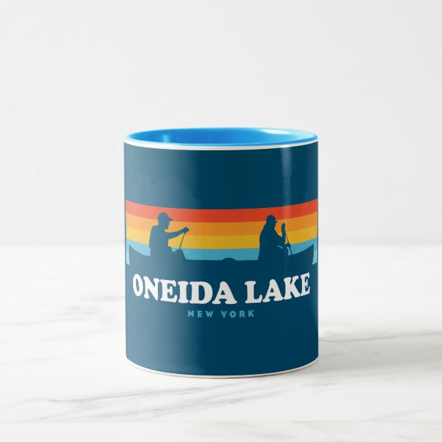 Tasse 2 Couleurs Canot Oneida Lake New York (Centre)