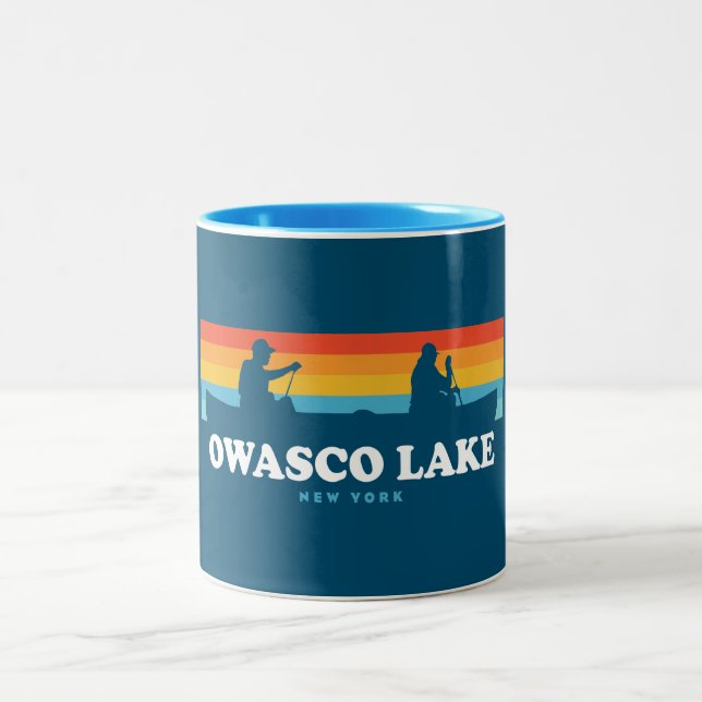 Tasse 2 Couleurs Canot Owasco Lake New York (Centre)