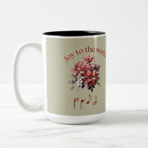 Tasse 2 Couleurs Cantique personnalisé « Joyeux Noël au Monde »