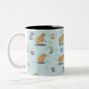 Tasse 2 Couleurs Capybara et mushroom pattern