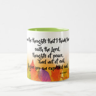 Tasse 2 Couleurs Car je connais les pensées que je pense Bible Vers