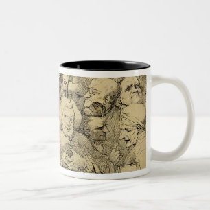 Tasse 2 Couleurs Caractères littéraires assemblés autour du