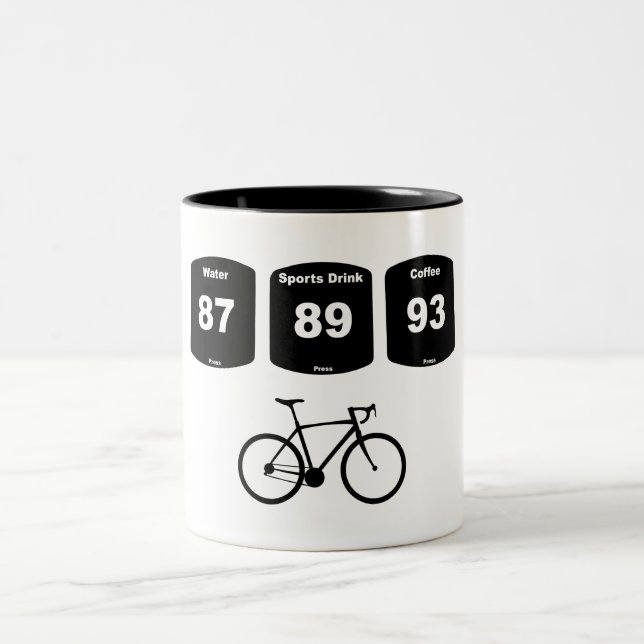 Tasse 2 Couleurs Carburant à vélo : Eau, Boisson sportive, Café (Centre)