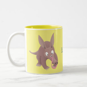Tasse 2 Couleurs Caricature amusante de Aardvark