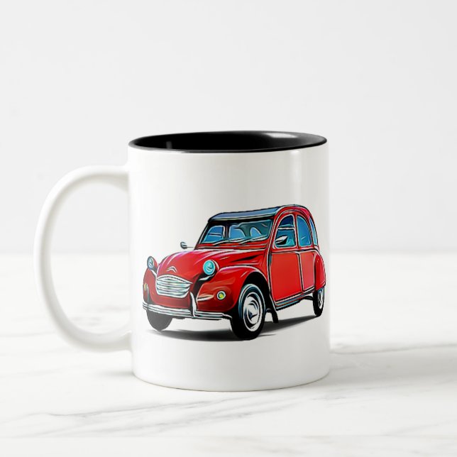 Tasse 2 Couleurs Caricature Citroen 2CV (Gauche)