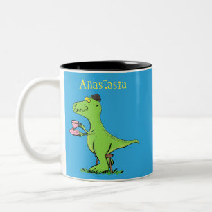 Tasse 2 Couleurs Caricature de dinosaure vert t rex