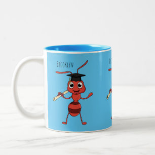 Tasse 2 Couleurs Caricature de fourmi rouge joyeux