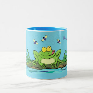 Tasse 2 Couleurs Caricature de grenouille vert mignon