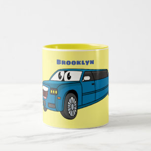 Tasse 2 Couleurs Caricature de la Limousine bleu mignonne