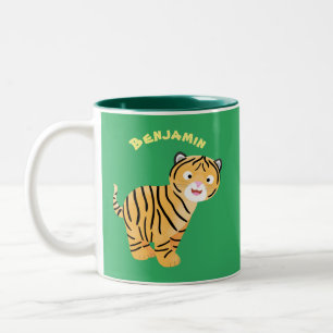 Tasse 2 Couleurs Caricature de petit tigre joyeux