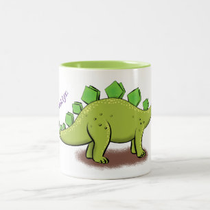 Tasse 2 Couleurs Caricature de stegosaurus dinosaure