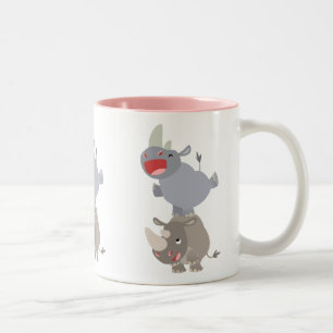 Tasse 2 Couleurs Caricature mignon Leapfrog Rhinos