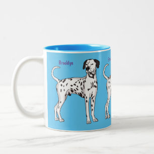 Tasse 2 Couleurs Caricature pour chien dalmate