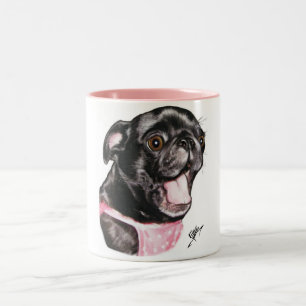 Tasse 2 Couleurs Carlin noir Whassup ? !