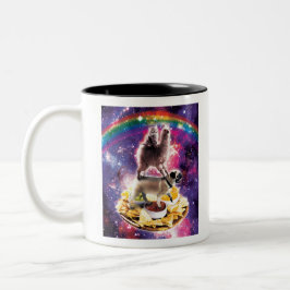 Tasse 2 Couleurs Carlin Space Cat Llama Riding Nachos