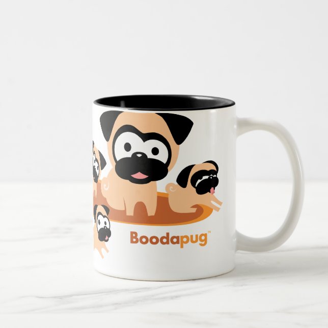 Tasse 2 Couleurs Carlins entiers de Lotta (oranges) (Droit)