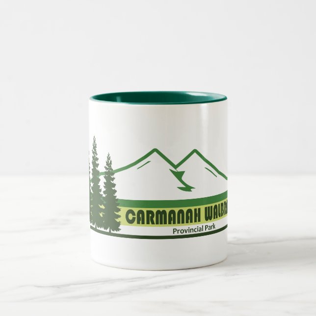 Tasse 2 Couleurs Carmanah Walbran Parc provincial Green Stripes (Centre)