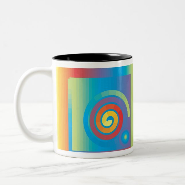 TASSE 2 COULEURS CARRÉ SPIRAL (Gauche)
