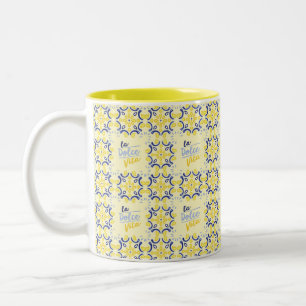 Tasse 2 Couleurs Carreaux de vie italiens
