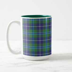 Tasse 2 Couleurs Carreaux rustiques Douglas bleu vert Tartan