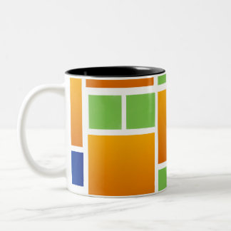 Tasse 2 Couleurs Carrés orange dégradé