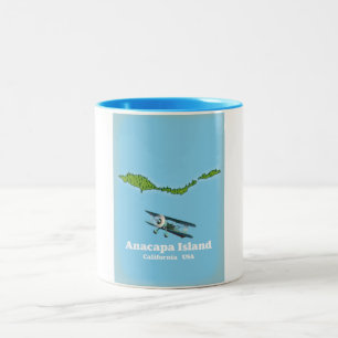 Tasse 2 Couleurs Carte Anacapa Island California USA