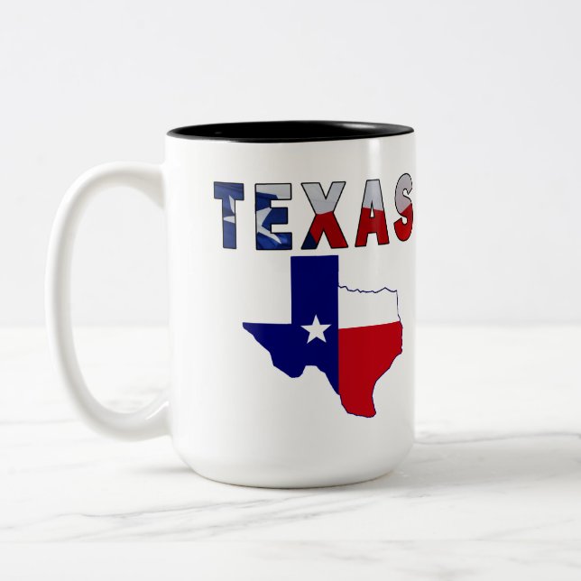 Tasse 2 Couleurs Carte de drapeau avec le Texas (Gauche)