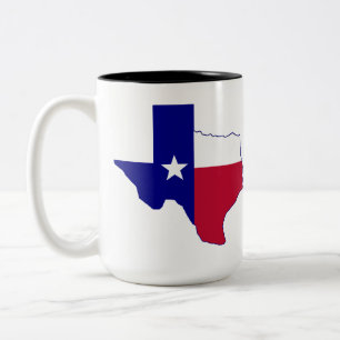 Tasse 2 Couleurs Carte de drapeau du Texas