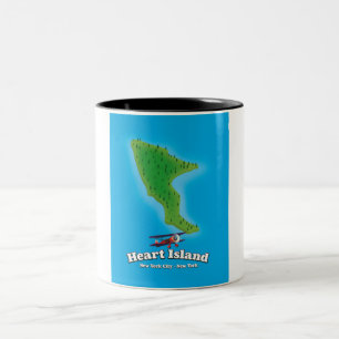 Tasse 2 Couleurs Carte de Hart Island New York New York