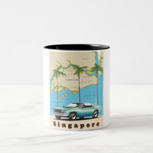 Tasse 2 Couleurs carte de Singapour