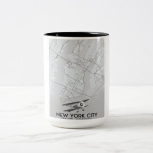 Tasse 2 Couleurs Carte de style vintage de la ville de New York