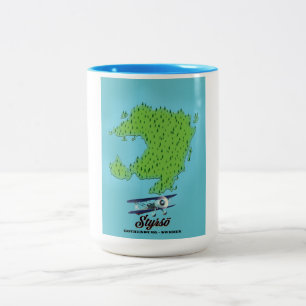 Tasse 2 Couleurs Carte de Styrsö Göteborg Suède