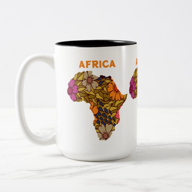 Tasse 2 Couleurs Carte des fleurs en Afrique (Gauche)