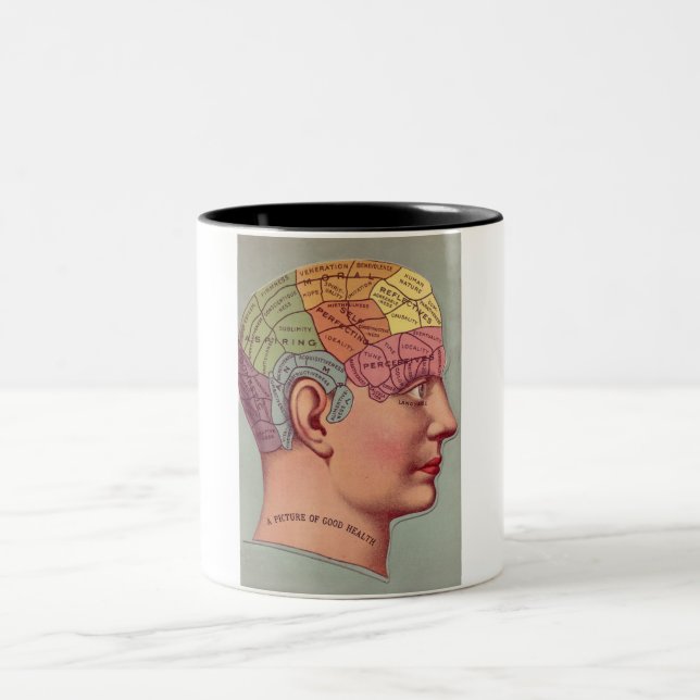 Tasse 2 Couleurs Carte du cerveau antique Chef de pharmacologie (Centre)