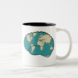 Tasse 2 Couleurs Carte du cerveau du monde