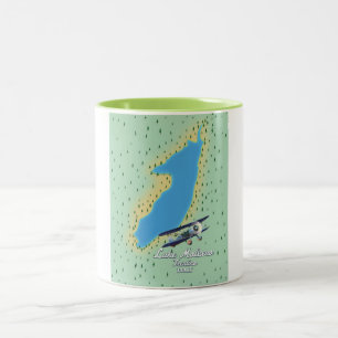 Tasse 2 Couleurs Carte du lac Molveno Italie