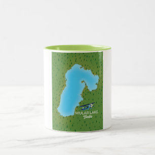 Tasse 2 Couleurs Carte du lac Wular en Inde