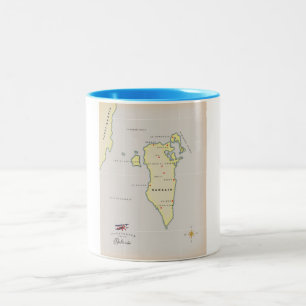 Tasse 2 Couleurs Carte illustrée de Bahreïn