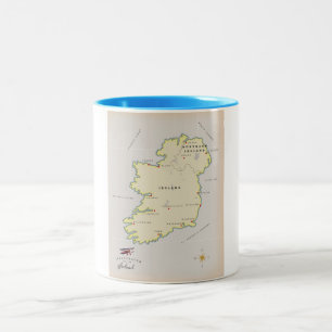 Tasse 2 Couleurs Carte illustrée de l'Irlande