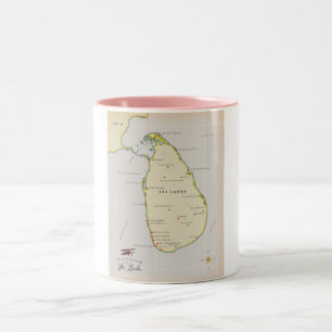 Tasse 2 Couleurs Carte illustrée du Sri Lanka