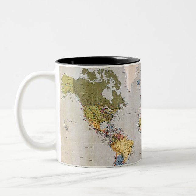 Tasse 2 Couleurs carte mondiale (Gauche)
