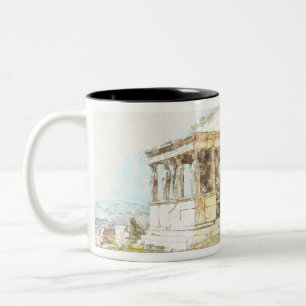 Tasse 2 Couleurs Carte postale couleur vintage pour la Grèce d'Athè