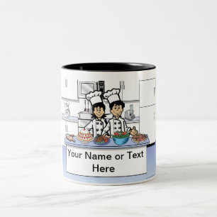Tasse 2 Couleurs Carton personnalisé Chef Couple