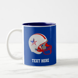 Tasse 2 Couleurs Casque de football américain en bleu