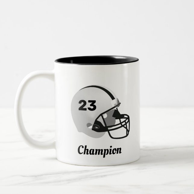Tasse 2 Couleurs Casque de football américain personnalisé (Gauche)