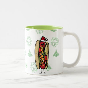 Tasse 2 Couleurs Casquette de Père Noël de Noël de hot-dog de style