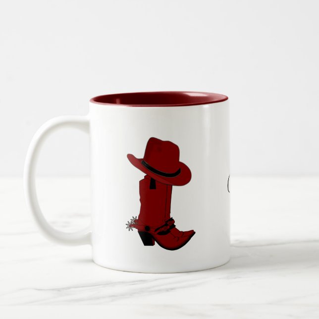 Tasse 2 Couleurs Casquette et bottes rouges du pays (Gauche)