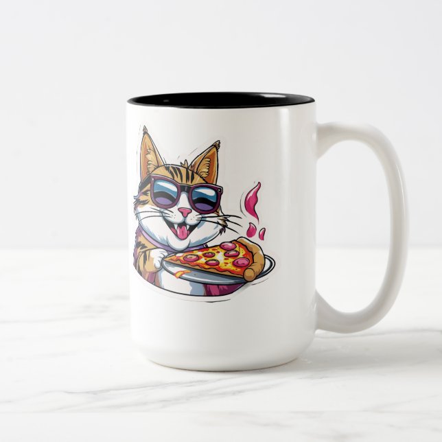 Tasse 2 Couleurs Catnip & Pizza (Droit)